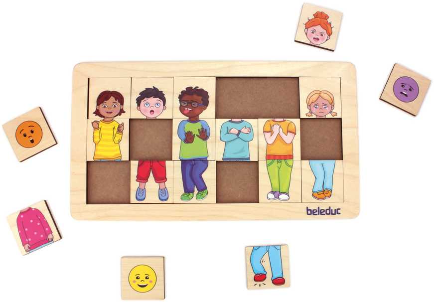 Beleduc lavinamoji priemonė - medinė dėlionė "Emocijos" (11131)