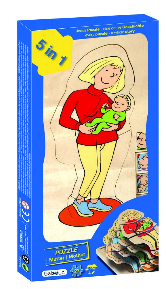 Beleduc lavinamoji priemonė - sluoksniuota medinė dėlionė Mama” (17024)