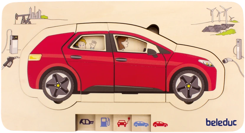 Beleduc lavinamoji priemone - sluoksniuota medinė dėlionė Automobilis (17063)