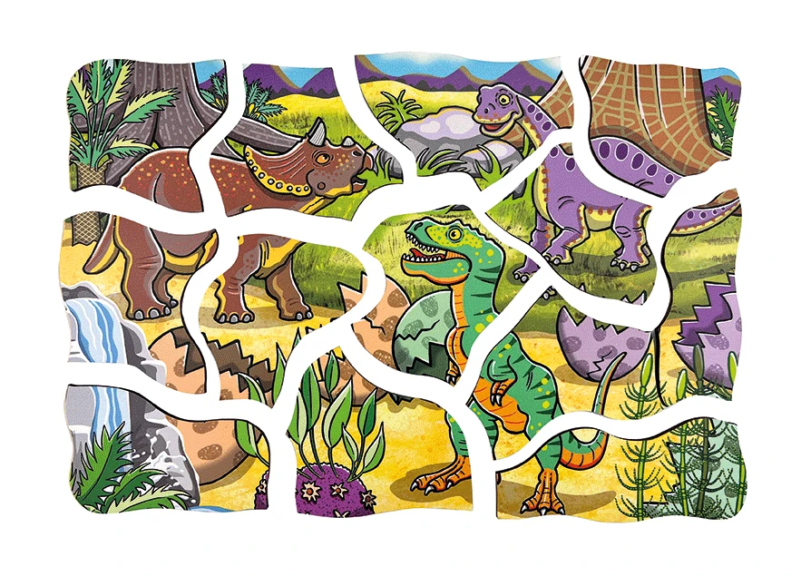 Beleduc lavinamoji priemone - sluoksniuota medinė dėlionė Dinozaurai (17062)
