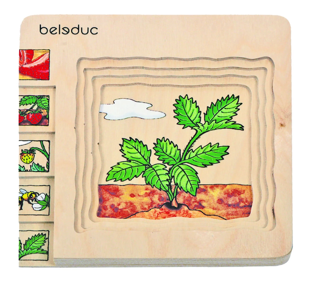 Beleduc lavinamoji priemonė - sluoksniuota medinė dėlionė Braškė (17040)