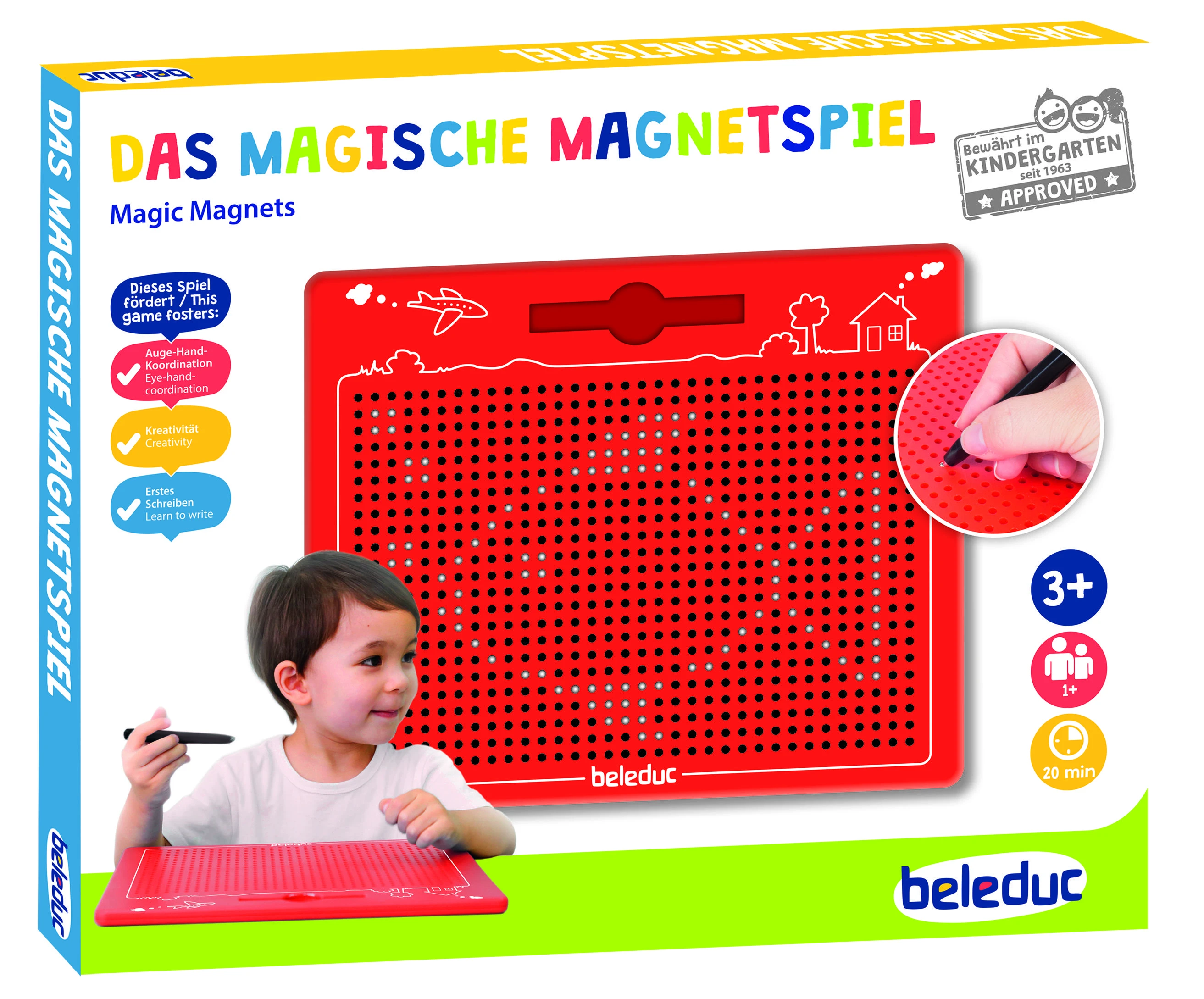 Beleduc lavinimo priemonė - didelė Magnetinė kūrybiškumo lentelė, raudona (21042)
