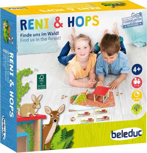 Beleduc lavinamoji priemonė - atminties ir kalbos lavinimo žaidimas "Reni ir Hops" (22624)