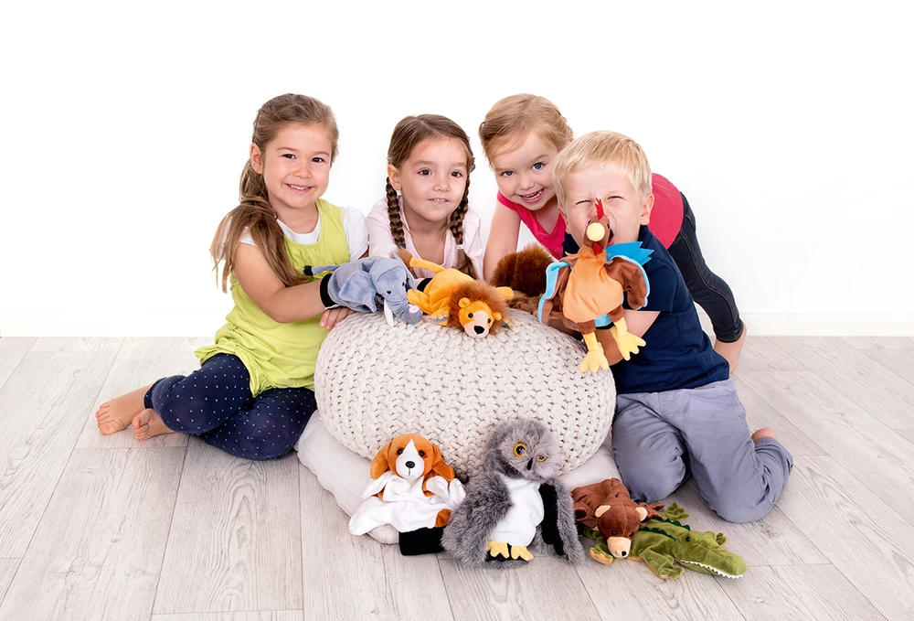 Dėlionė Beleduc lavinamoji priemonė - pirštininė lėlė Papūga (40131)