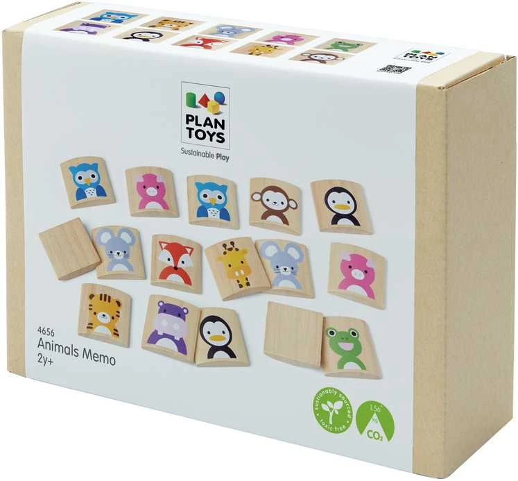 PlanToys lavinamoji priemonė - žaidimas Gyvūnų memo (PT4656)