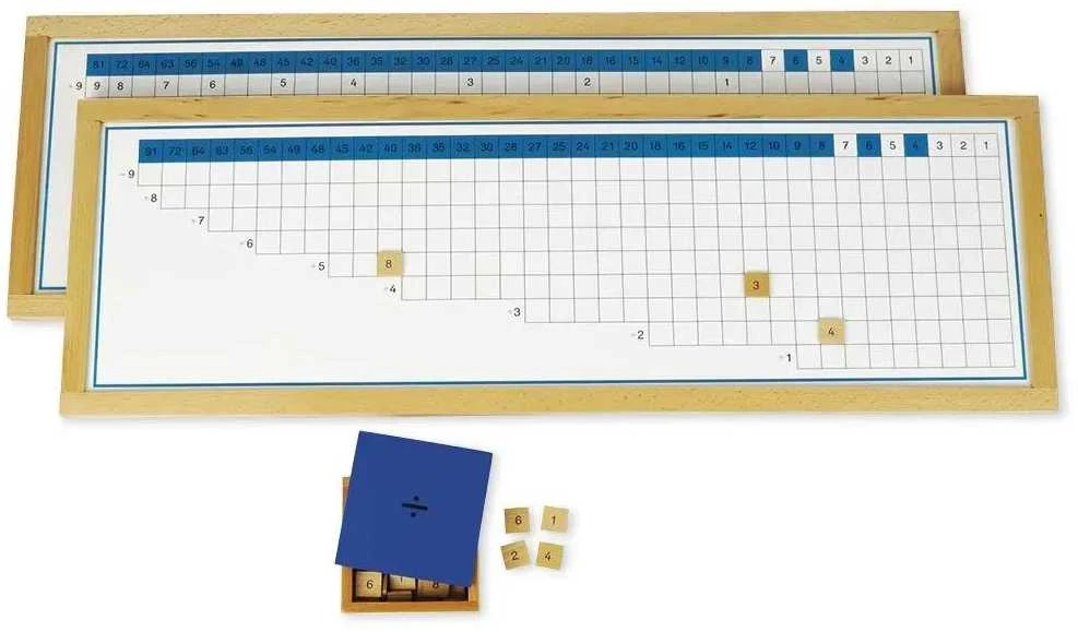 Dėlionė TimeTEX Dalybos užsiėmimų lentelės su mediniu rėmeliu "Montessori Premium" (TT94470)