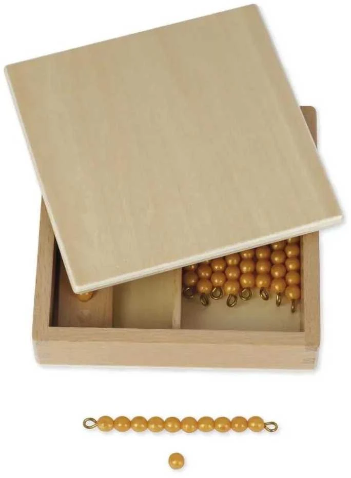 Dėlionė TimeTEX Dėžutė su pavieniais karoliukais ir dešimtuko karoliukų eilutėmis "Montessori Premium" (TT94432)