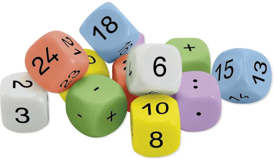 Dėlionė TimeTEX Kauliukų rinkinys Matematikai, 12 vnt. dėžutėje (TT92602)