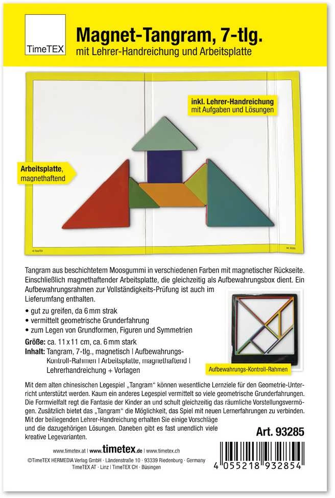 Dėlionė TimeTEX Magnetinis tangramas, 11 x 11 cm, 7 detalės (TT93285)
