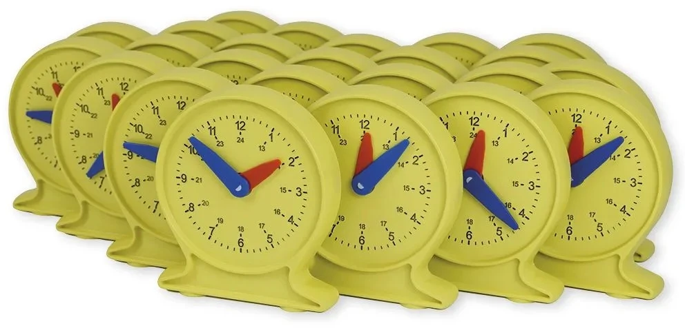 Dėlionė TimeTEX Mokomųjų laikrodžių rinkinys 1–24 su sukamomis valandų ir minučių rodyklėmis (TT93890)