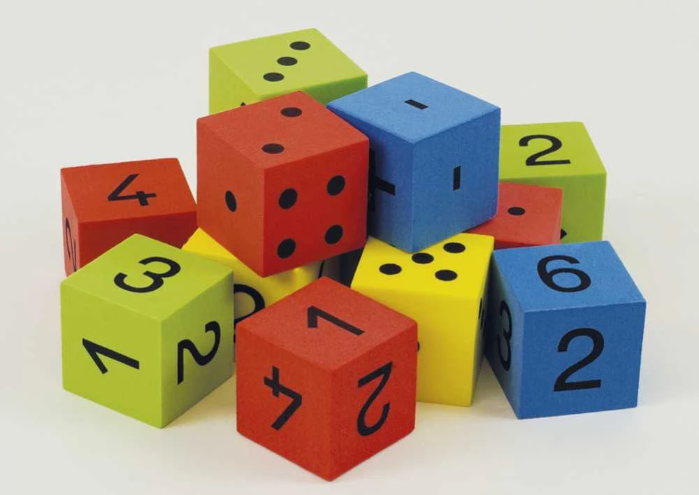 Dėlionė TimeTEX Tylių matematikos kauliukų rinkinys, 32 vnt., 25 mm, indelyje (TT92640)