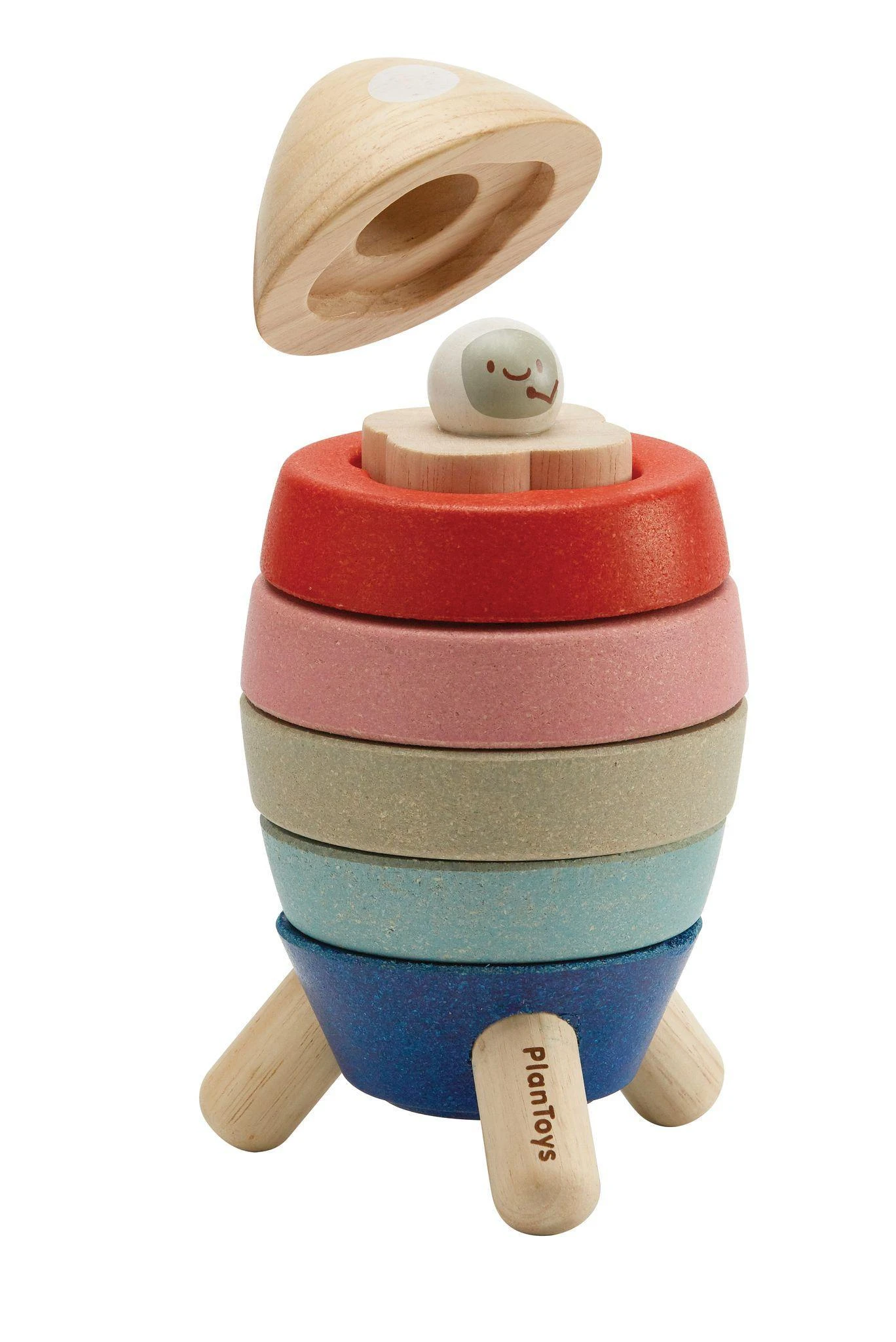 PlanToys edukacinė priemonė - žaislas Piramidė. Raketa. Stilinga (PT5402)