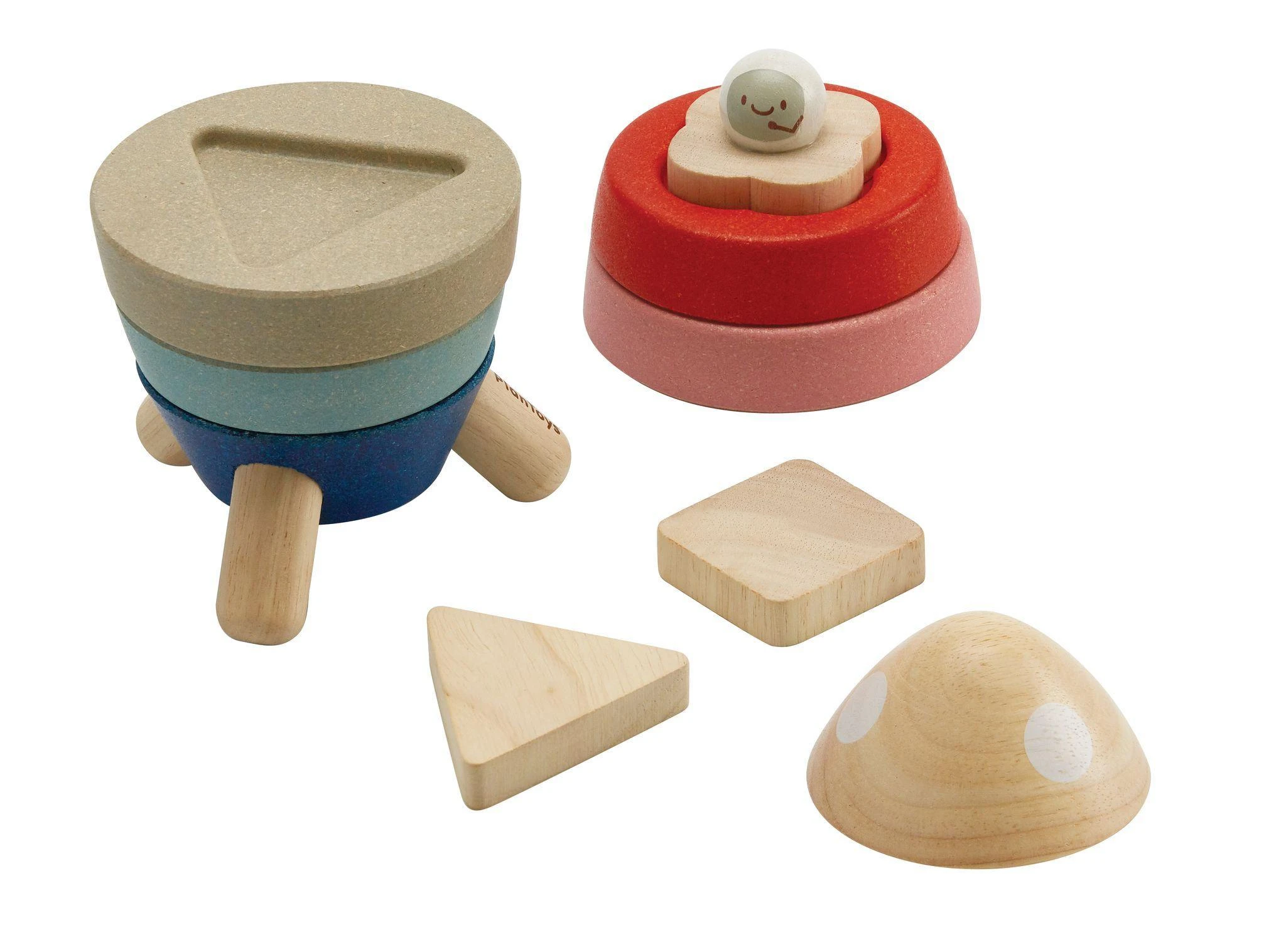 PlanToys edukacinė priemonė - žaislas Piramidė. Raketa. Stilinga (PT5402)