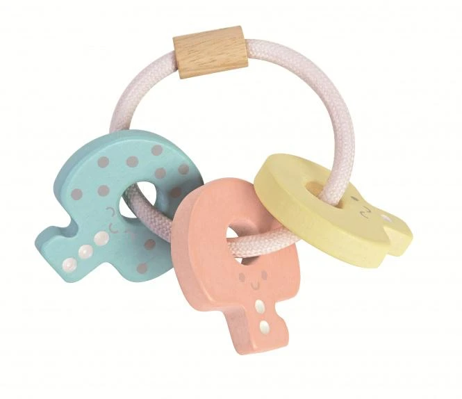 PlanToys lavinamasis žaislas - barškutis "Pasteliniai rakteliai" (PT5251)