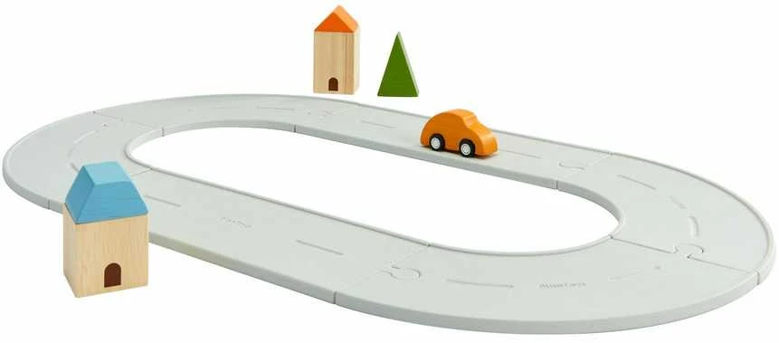 PlanToys mažas guminių Kelių & Bėgių rinkinys (6300)