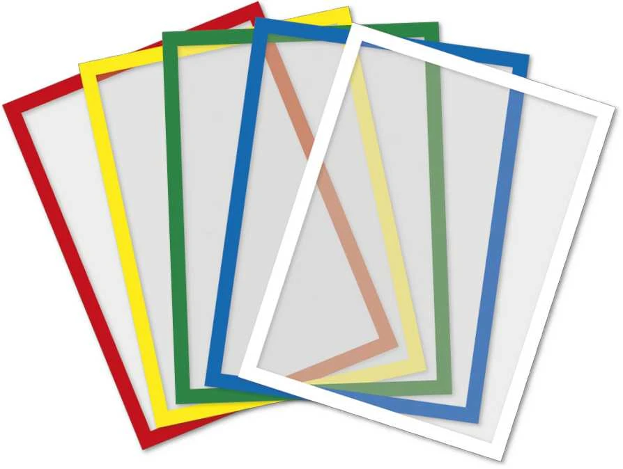 TimeTEX magnetinių įmaučių A4 (kišenių) su spalvotias rėmeliais rinkinys, 5 vnt. (TT93188)