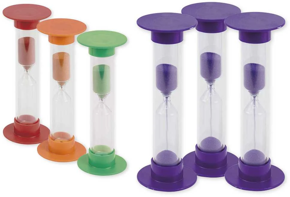 Timetex Smėlio laikrodžių rinkinys, 3 vnt., vienos laiko trukmės, 14.5 x 5 cm (TT6194x)