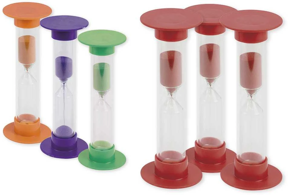 Timetex Smėlio laikrodžių rinkinys, 3 vnt., vienos laiko trukmės, 14.5 x 5 cm (TT6194x)