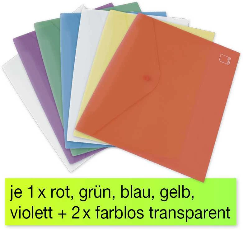 TimeTEX Spalvotų dokumentų A4 susidėjimo aplankų rinkinys, 7 vnt. (TT10677)