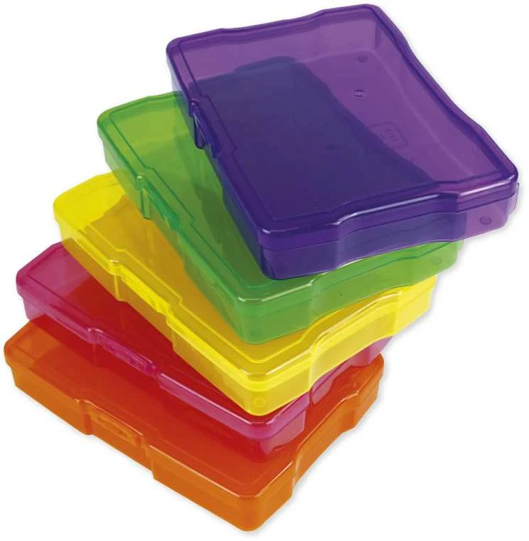 TimeTEX spalvotų, plastikinių dėžučių rinkinys skaidrioje dėžėje, 12+1 vnt. (TT93439)