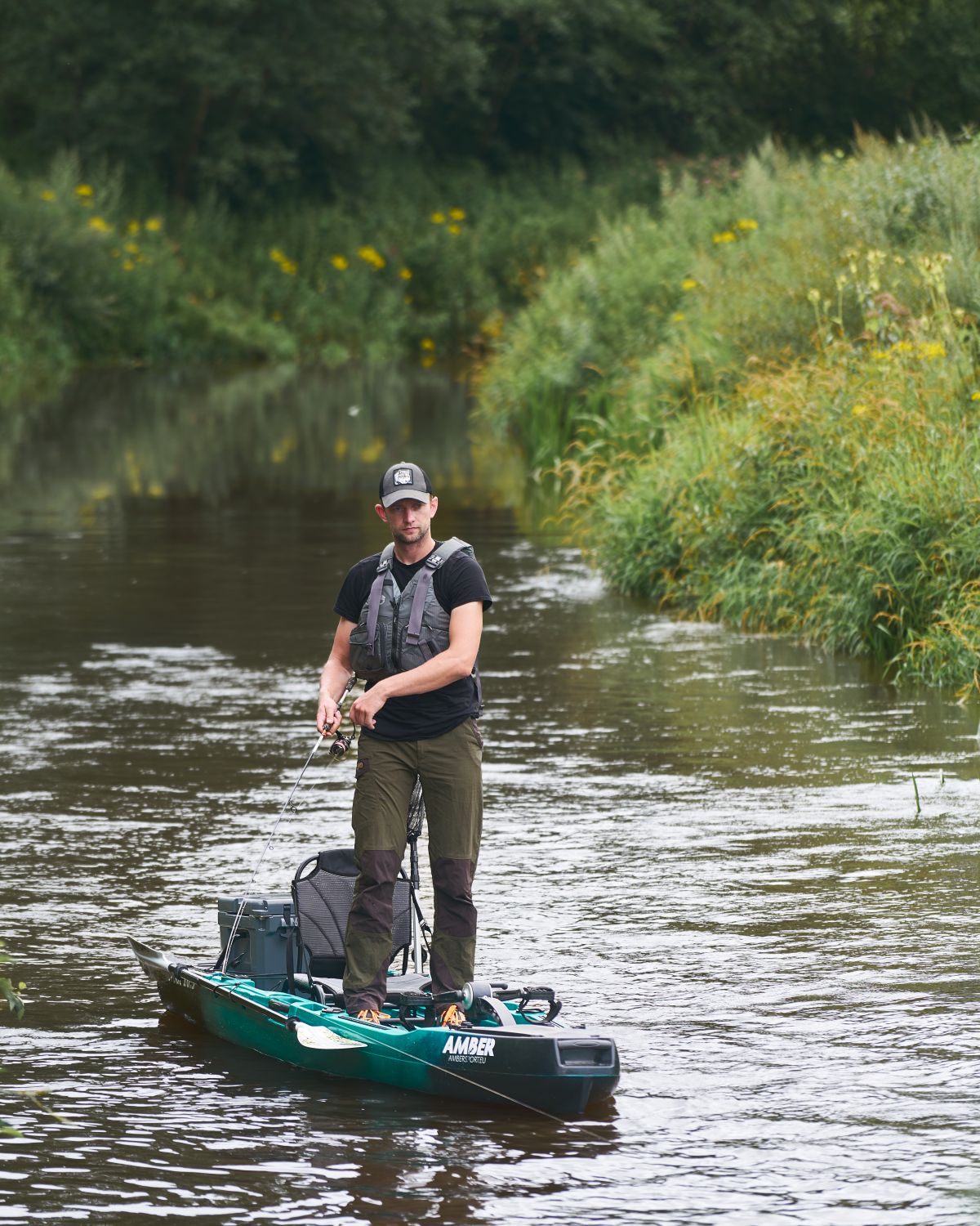 Vienvietė minama žvejybinė baidarė AMBER TROUT 10.5, PROP pedal, 320 x 85 x37 cm, Juodas Teal, HDPE aprašymas - Prekės nuotrauka