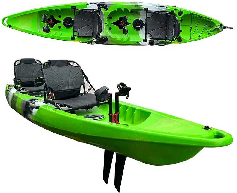 Dvivietė minama AMBER REMORA 13.2, FLAP pedal, 403 x 84 x 37 cm, Žalias Geltona, HDPE