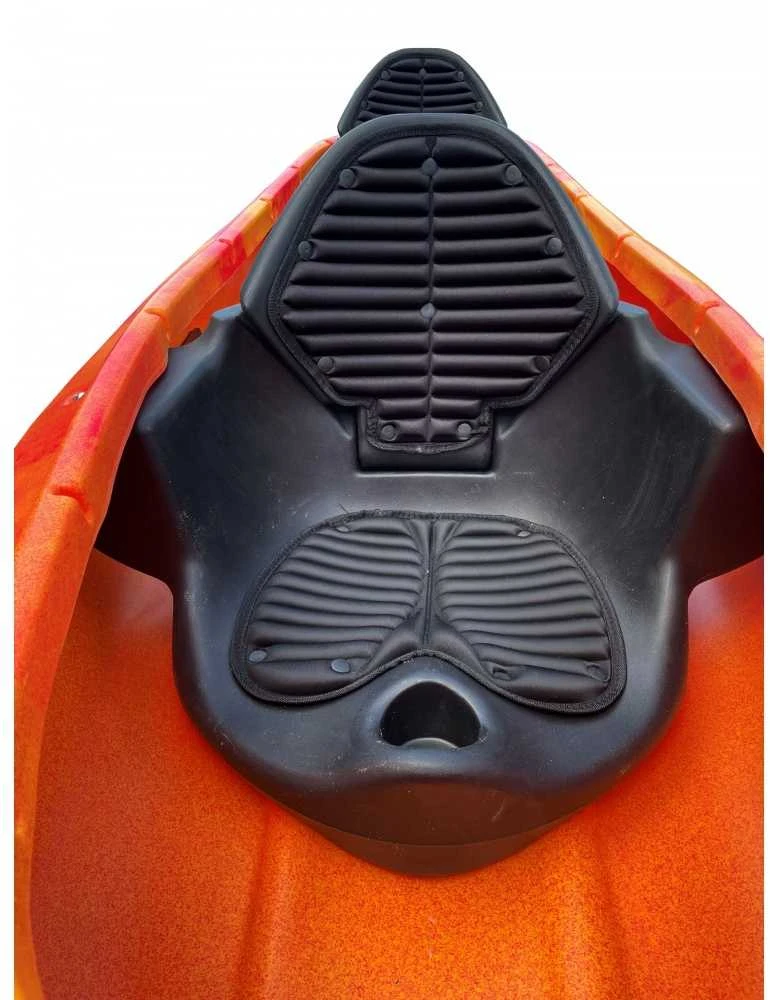 Dvivietė turistinė baidarė AMBER JOLLY DELUXE, 395 x 84 x 34 cm, 39 kg, HDPE, Geltona Oranžinė