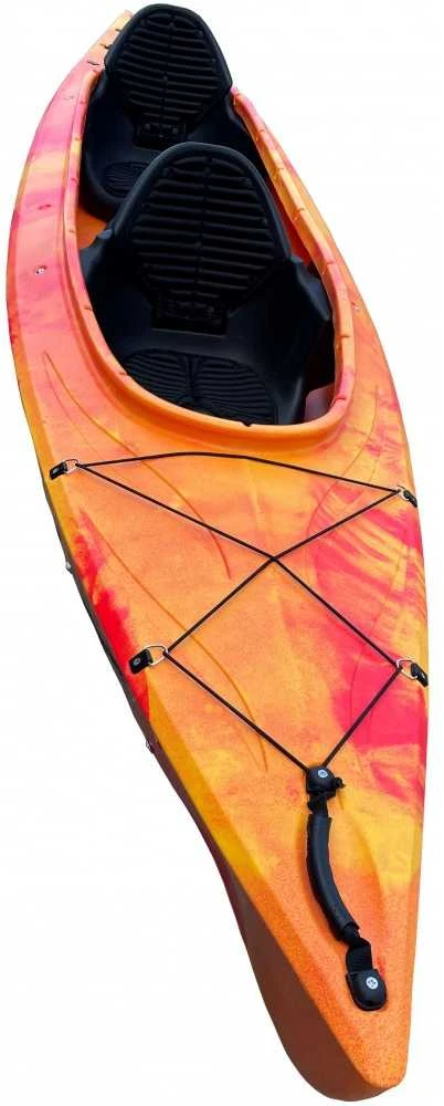 Dvivietė turistinė baidarė AMBER JOLLY DELUXE, 395 x 84 x 34 cm, 39 kg, HDPE, Geltona Oranžinė