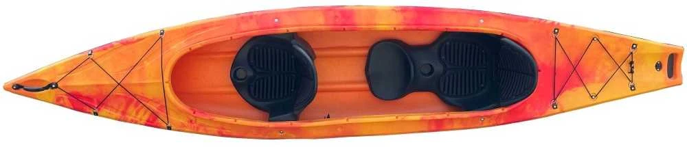 Dvivietė turistinė baidarė AMBER JOLLY DELUXE, 395 x 84 x 34 cm, 39 kg, HDPE, Geltona Oranžinė