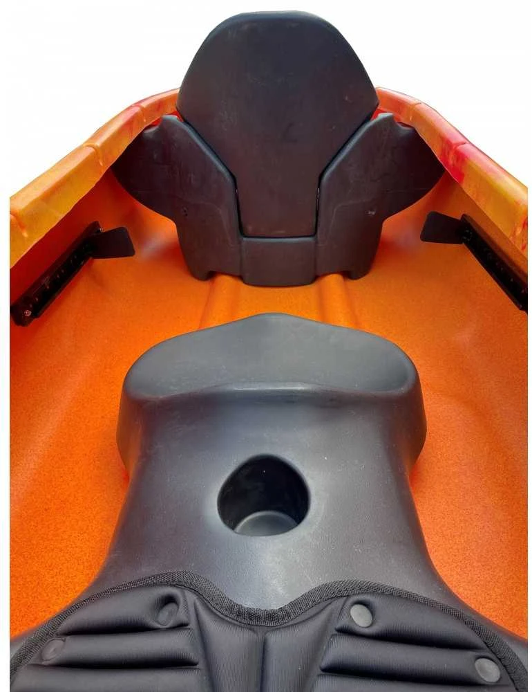 Dvivietė turistinė baidarė AMBER JOLLY DELUXE, 395 x 84 x 34 cm, 39 kg, HDPE, Geltona Oranžinė