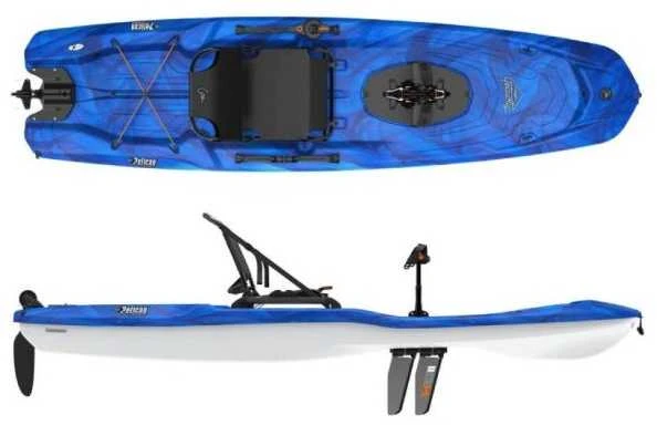 Vienvietė minama baidarė PELICAN GETAWAY 110 HDII PEDAL, 319 x 84 x 29 cm, Made in Canada