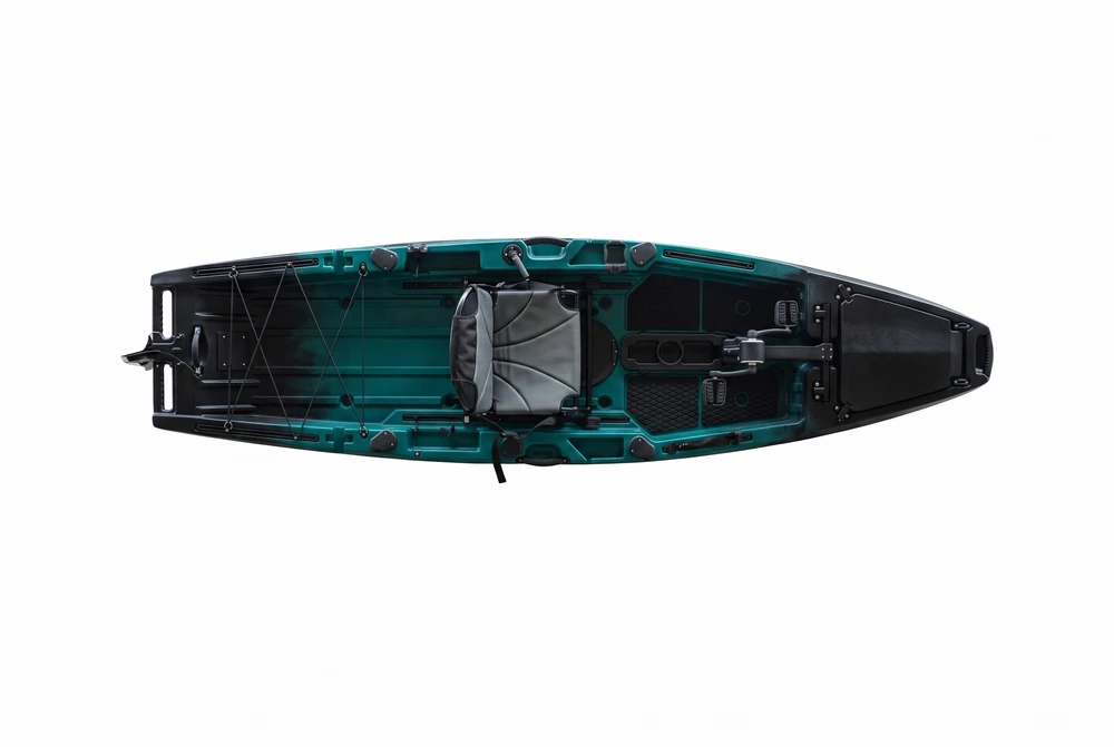 Vienvietė minama žvejybinė baidarė AMBER TROUT 10.5, PROP pedal, 320 x 85 x37 cm, Juodas Teal, HDPE