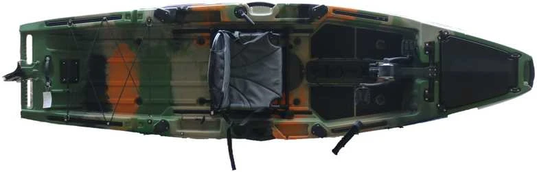 Vienvietė minama žvejybinė baidarė AMBER TROUT 10.5, PROP pedal, 320 x 85 x37 cm, Jungle Camo, HDPE