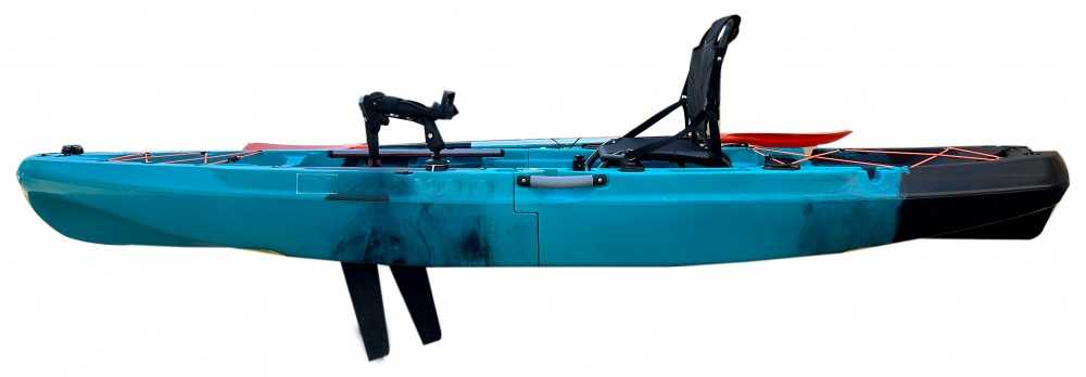 Vienvietė modulinė žvejybinė baidarė AMBER KORA 10.8, Flap pedal, 330 x 88 x 31 cm, Juodas Teal, HDPE (Nemokamas pristatymas)