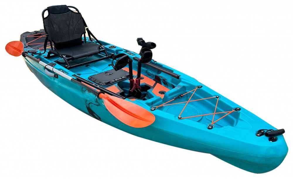 Vienvietė modulinė žvejybinė baidarė AMBER KORA 10.8, Flap pedal, 330 x 88 x 31 cm, Juodas Teal, HDPE (Nemokamas pristatymas)