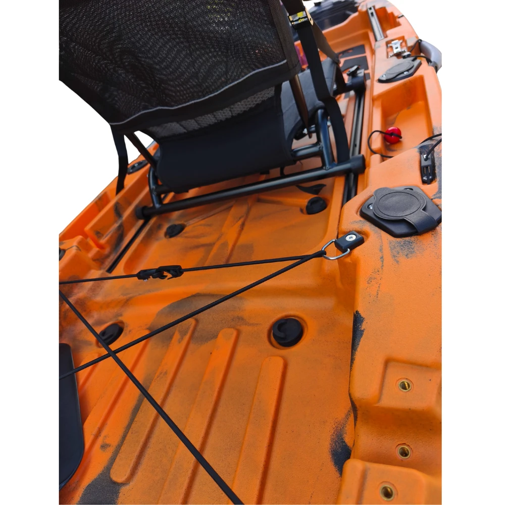 Orange Oranžinis Vienvietė modulinė žvejybinė baidarė AMBER KORA 10.8, Flap pedal, 330 x 88 x 31 cm, Juodas Oranžinis, HDPE (Nemokamas pristatymas) (Nemokamas pristatymas)