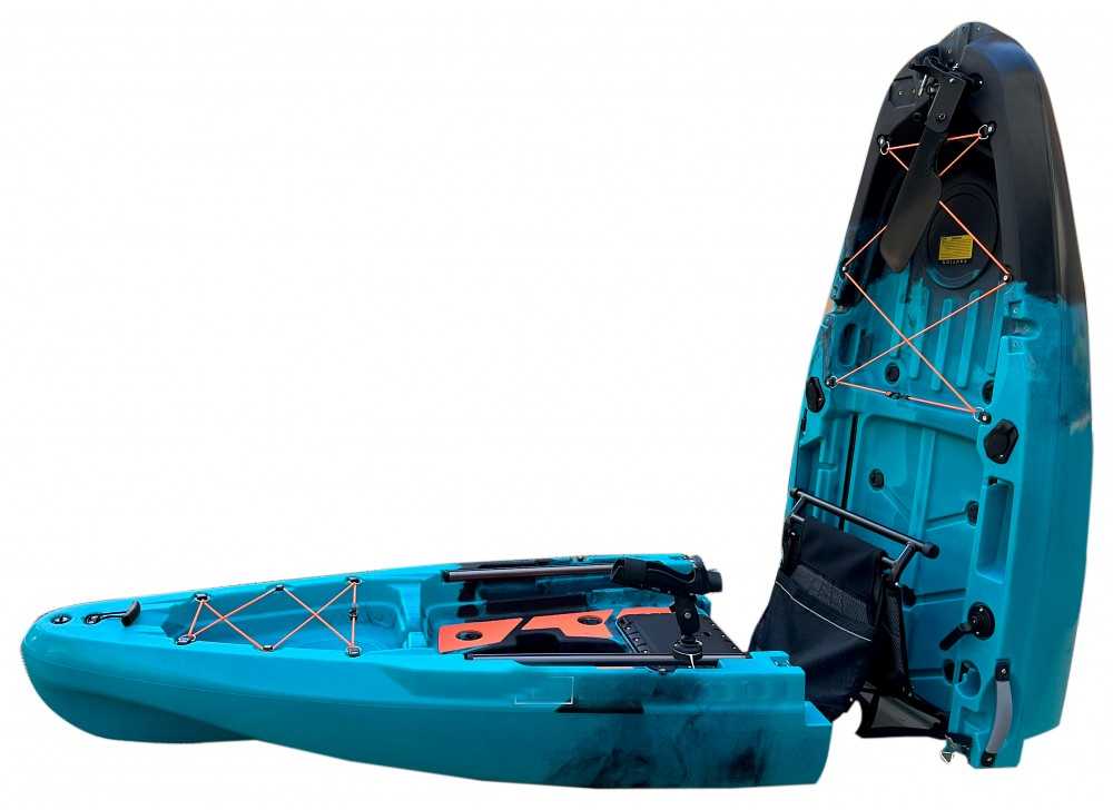 Vienvietė modulinė žvejybinė baidarė AMBER KORA 10.8, Flap pedal, 330 x 88 x 31 cm, Juodas Teal, HDPE (Nemokamas pristatymas)