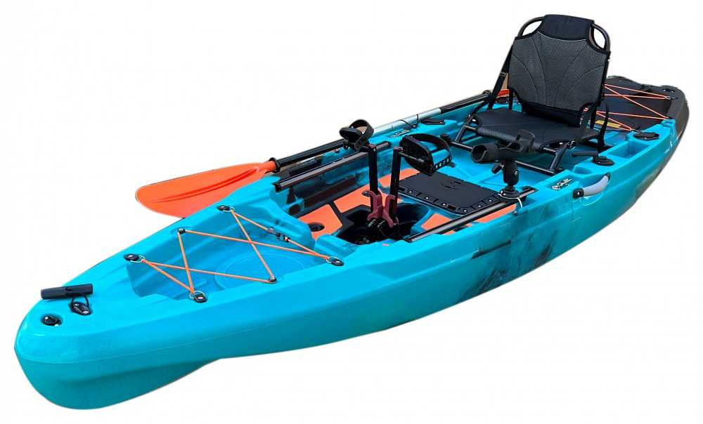 Vienvietė modulinė žvejybinė baidarė AMBER KORA 10.8, Flap pedal, 330 x 88 x 31 cm, Juodas Teal, HDPE (Nemokamas pristatymas)