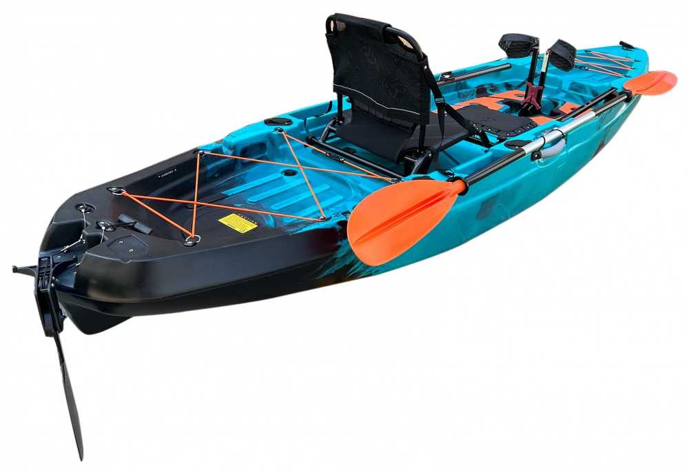 Vienvietė modulinė žvejybinė baidarė AMBER KORA 10.8, Flap pedal, 330 x 88 x 31 cm, Juodas Teal, HDPE (Nemokamas pristatymas)
