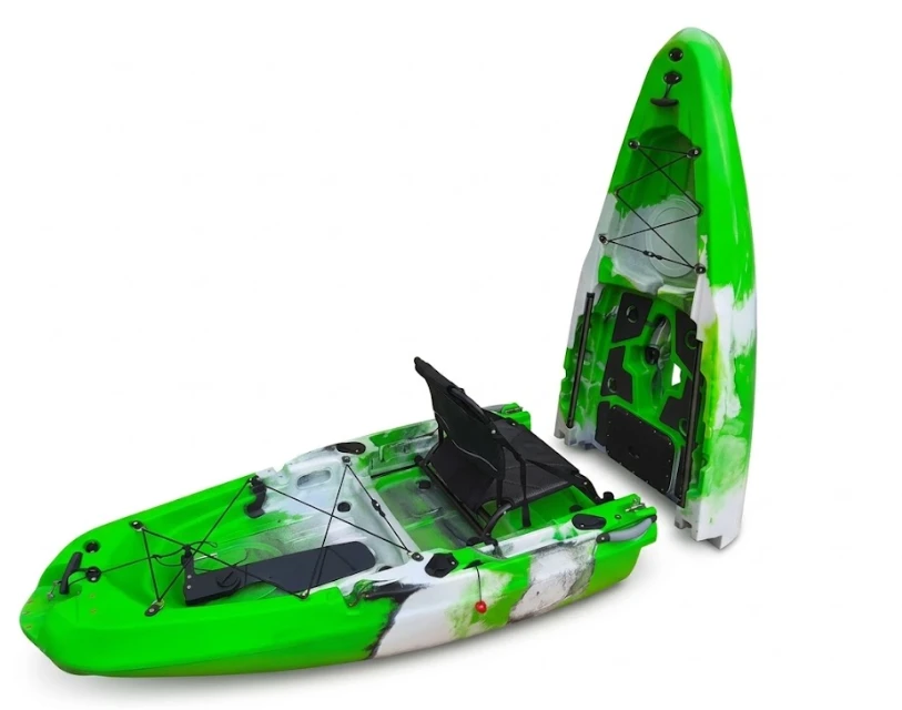 Vienvietė modulinė žvejybinė baidarė AMBER KORA 10.8, Flap pedal, 330 x 88 x 31 cm, Lime/Baltas, HDPE (Nemokamas pristatymas)