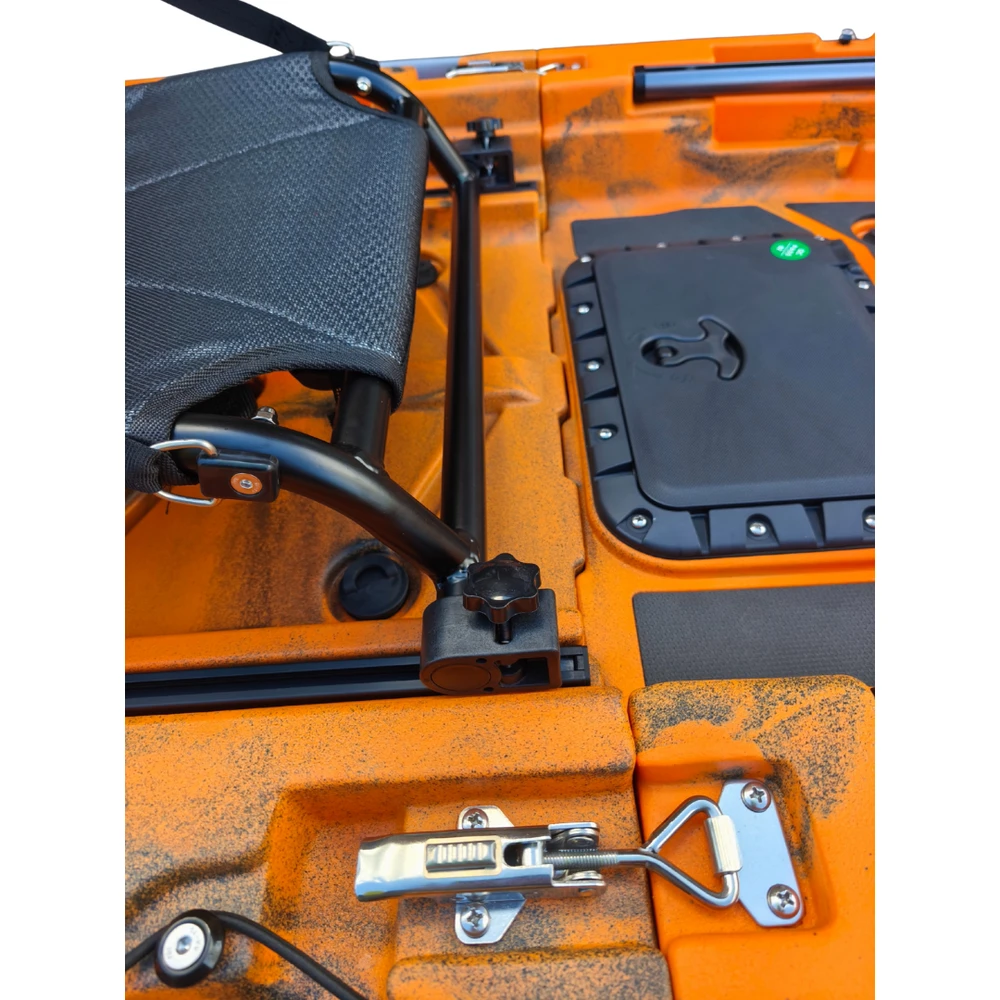 Orange Oranžinis Vienvietė modulinė žvejybinė baidarė AMBER KORA 10.8, Flap pedal, 330 x 88 x 31 cm, Juodas Oranžinis, HDPE (Nemokamas pristatymas) (Nemokamas pristatymas)