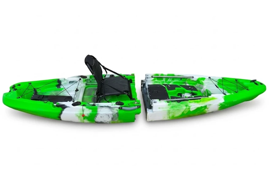 Vienvietė modulinė žvejybinė baidarė AMBER KORA 10.8, Flap pedal, 330 x 88 x 31 cm, Lime/Baltas, HDPE (Nemokamas pristatymas)