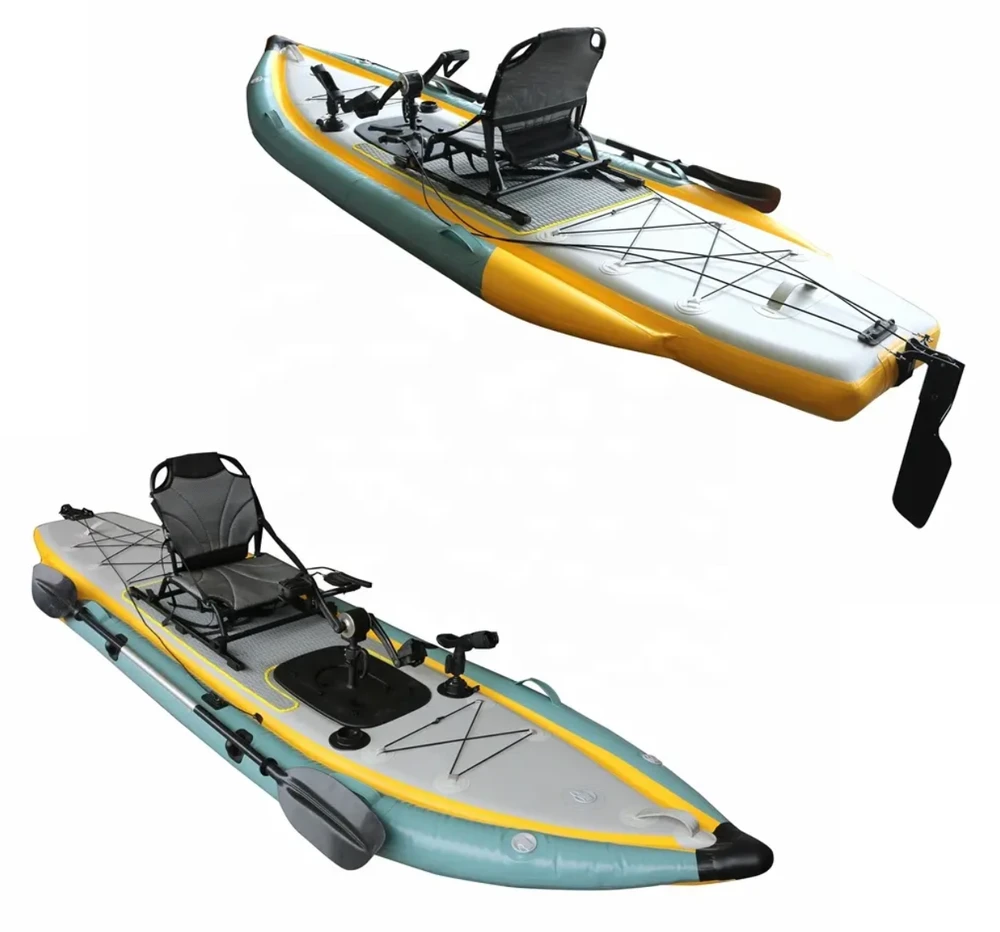 Vienvietė pripučiama minama baidarė AMBER I-Cruiser I, FLAP pedal, 360 x 100 x 20 cm, Urban Sunrise, Dropstich PVC