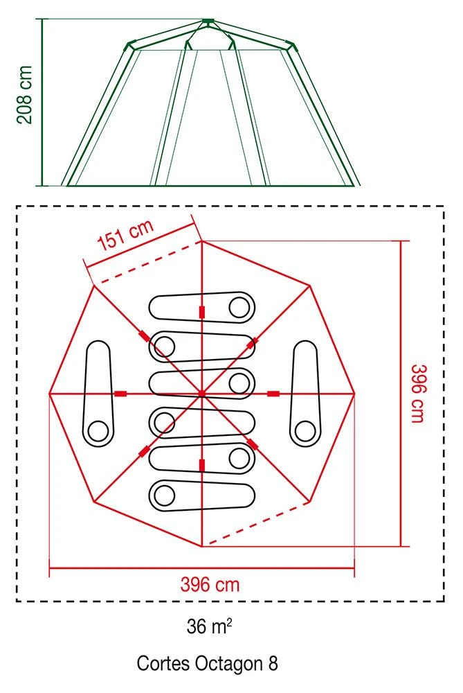 Palapinė COLEMAN Cortes Octagon 8 (mėlyna)