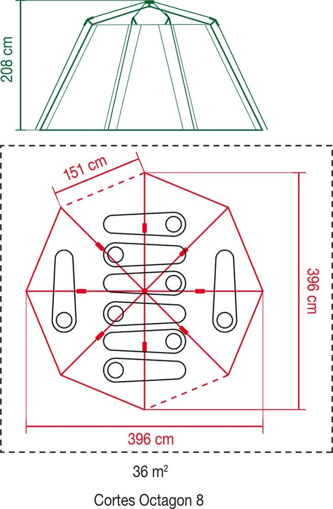 Palapinė COLEMAN Cortes Octagon 8 (oranžinė)