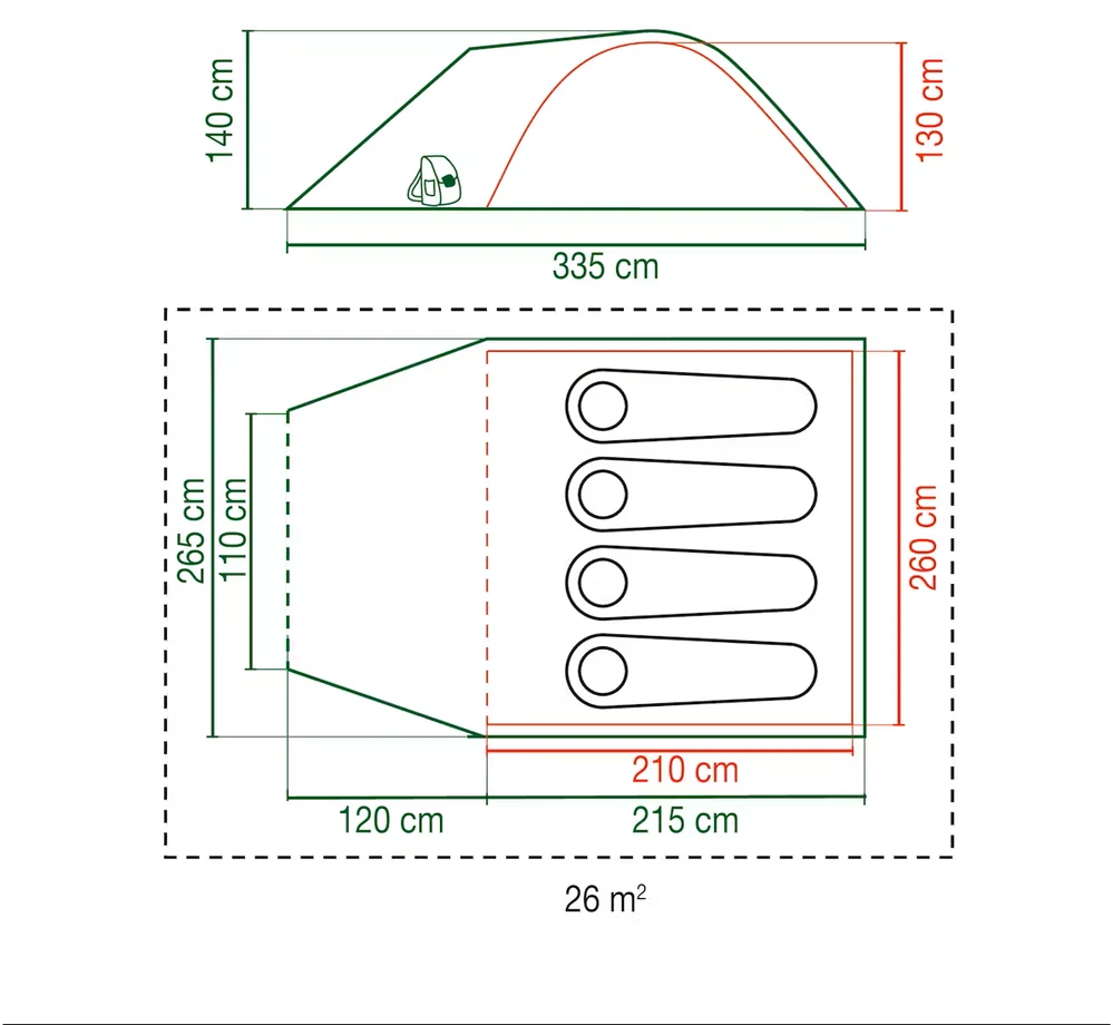 Palapinė Coleman Darwin 4 Plus Blackout
