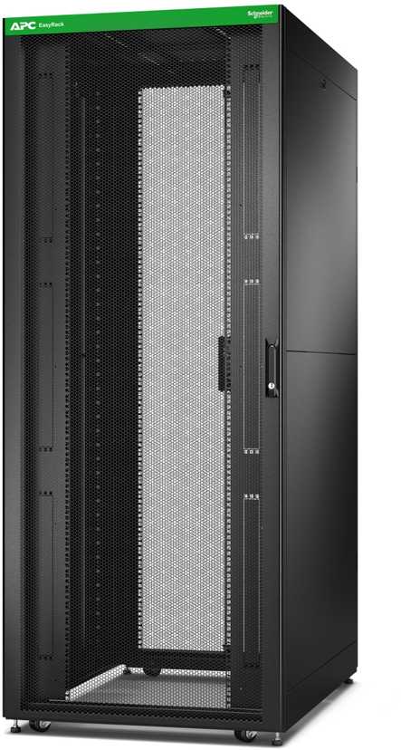 Schneider Electric Apc Easy Rack 800mm/42U/1200mm su stogu, šoniniu skydeliu, ratukais, kojomis ir 4 laikikliais, be dugno, juodas