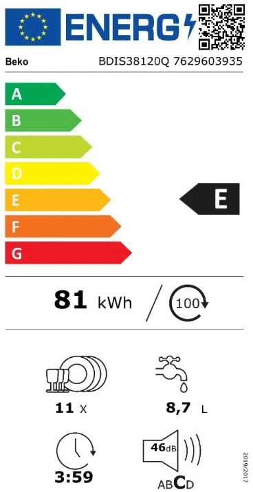 Indaplovė BEKO BDIS38120Q