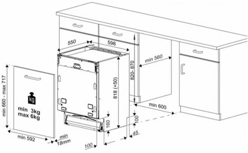 BEKO Built-In Indaplovė DIN35320, Energy class E, Plotis 60 cm, 5 programs