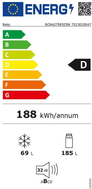 Šaldytuvas BEKO BSSA210K4SN